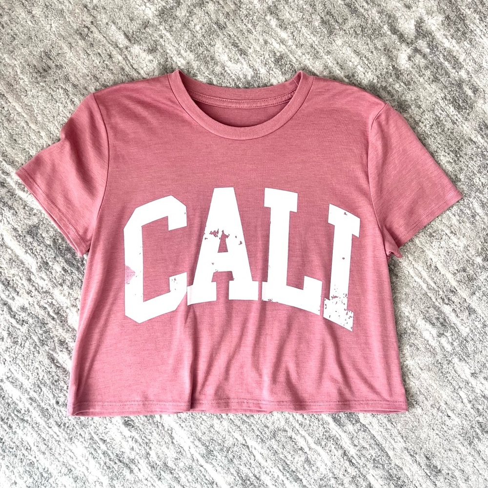 Pink Lily Dusty Pink Cali Cropped Top Size Small